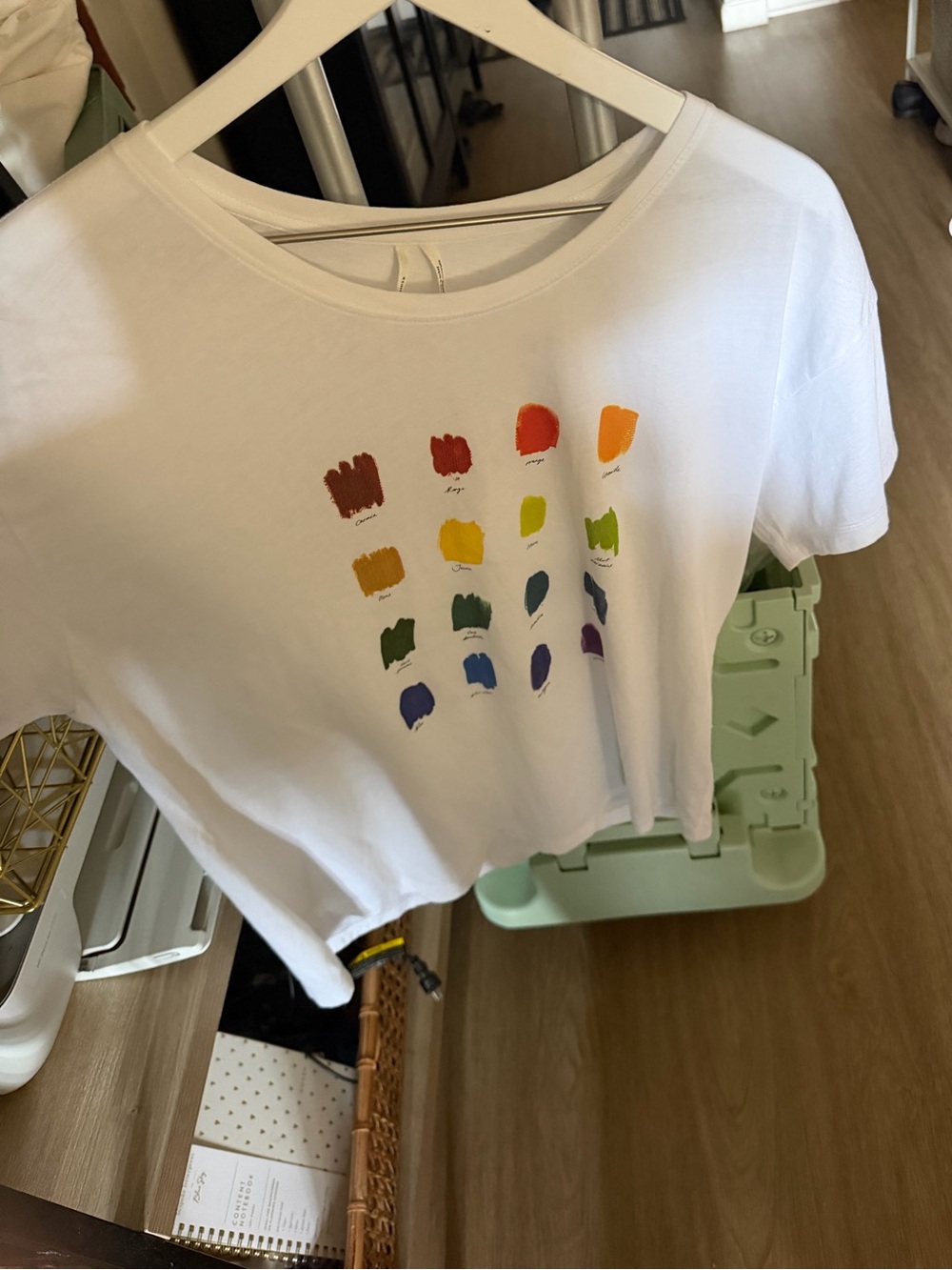 By Anthropologie Tee Paint Swatch Color Block Front Medium NWT